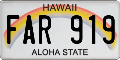 HI license plate FAR919