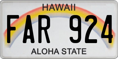 HI license plate FAR924
