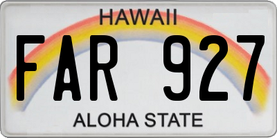 HI license plate FAR927