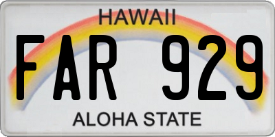 HI license plate FAR929