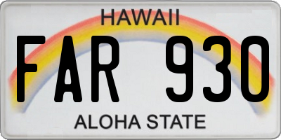 HI license plate FAR930