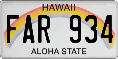 HI license plate FAR934