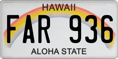 HI license plate FAR936