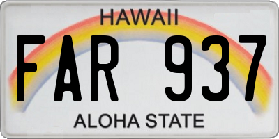 HI license plate FAR937