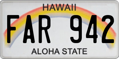 HI license plate FAR942