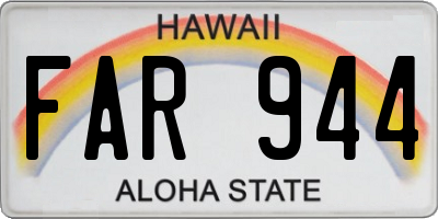 HI license plate FAR944