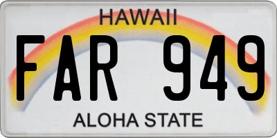 HI license plate FAR949