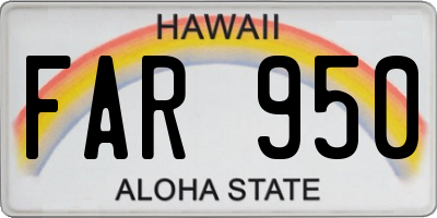 HI license plate FAR950