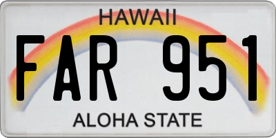 HI license plate FAR951