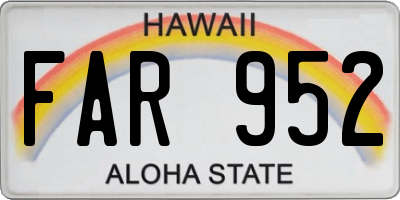 HI license plate FAR952