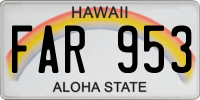 HI license plate FAR953
