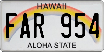 HI license plate FAR954