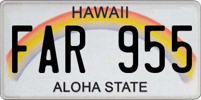 HI license plate FAR955