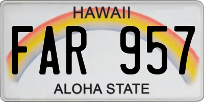 HI license plate FAR957