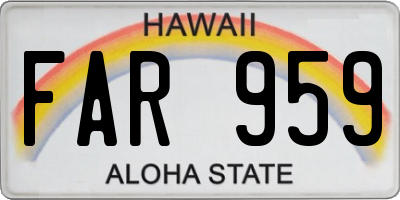 HI license plate FAR959