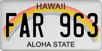 HI license plate FAR963