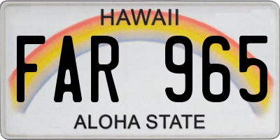 HI license plate FAR965