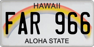 HI license plate FAR966