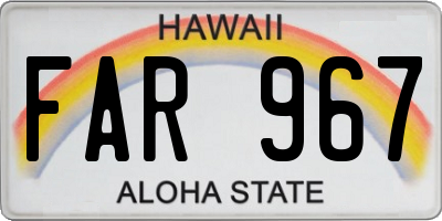 HI license plate FAR967