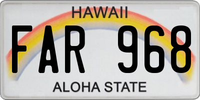 HI license plate FAR968