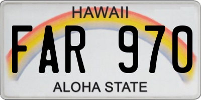 HI license plate FAR970