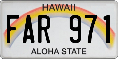 HI license plate FAR971
