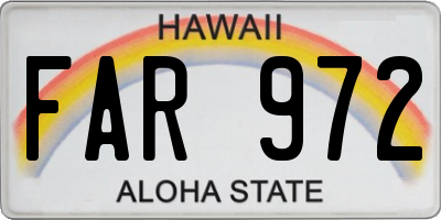 HI license plate FAR972