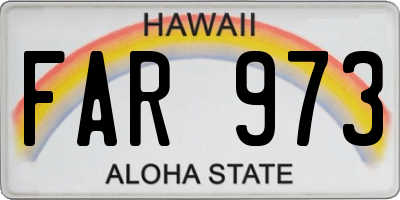 HI license plate FAR973