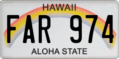 HI license plate FAR974