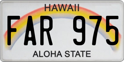 HI license plate FAR975