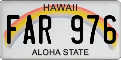 HI license plate FAR976