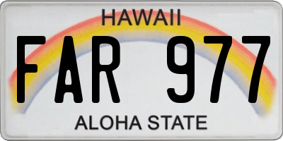 HI license plate FAR977