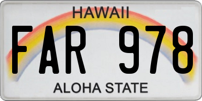 HI license plate FAR978