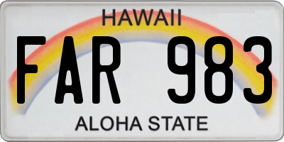 HI license plate FAR983