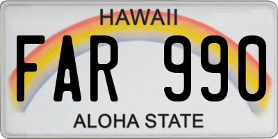 HI license plate FAR990