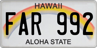 HI license plate FAR992