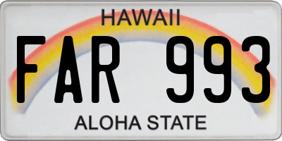 HI license plate FAR993