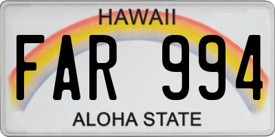 HI license plate FAR994