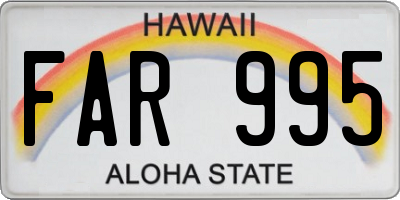 HI license plate FAR995