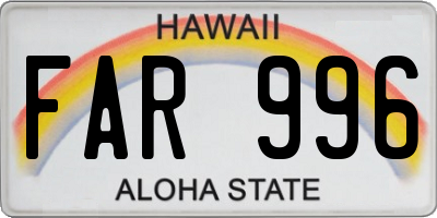 HI license plate FAR996