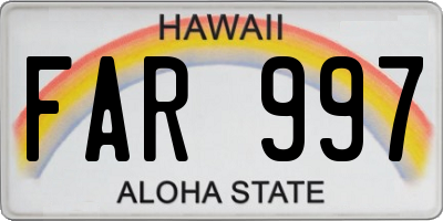 HI license plate FAR997