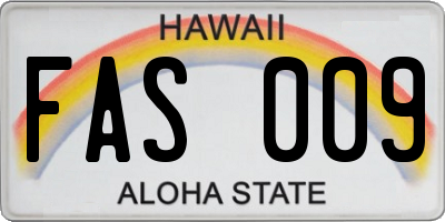 HI license plate FAS009