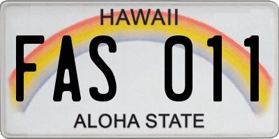 HI license plate FAS011