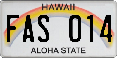 HI license plate FAS014