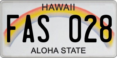 HI license plate FAS028