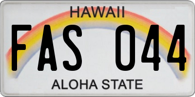 HI license plate FAS044