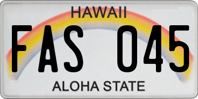 HI license plate FAS045