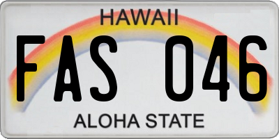 HI license plate FAS046