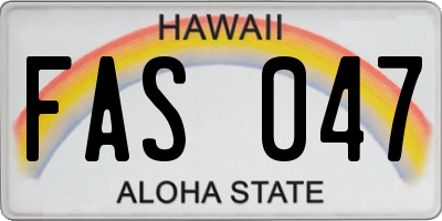 HI license plate FAS047