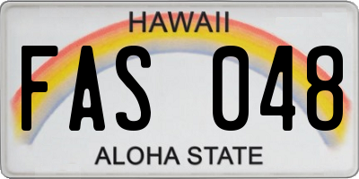 HI license plate FAS048
